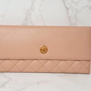 Yurie Nitani Blush Leather Quilted Wallet